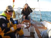 Jamie at the helm